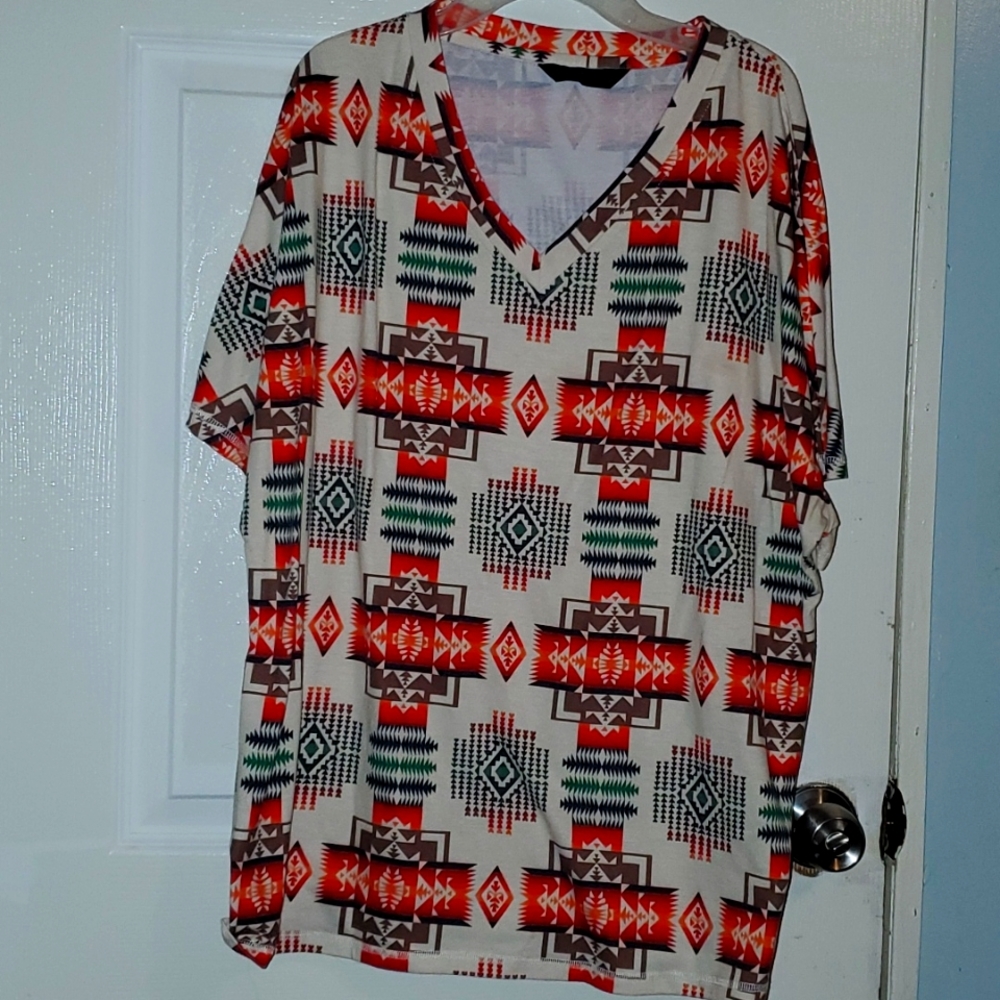 Aztec print tee
